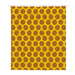 Yellow Cookie Pattern Print Polyester Shower Curtain