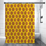 Yellow Cookie Pattern Print Premium Shower Curtain