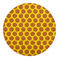 Yellow Cookie Pattern Print Round Blanket