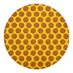Yellow Cookie Pattern Print Round Blanket