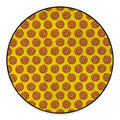 Yellow Cookie Pattern Print Round Floor Mat