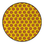 Yellow Cookie Pattern Print Round Floor Mat