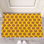Yellow Cookie Pattern Print Rubber Doormat