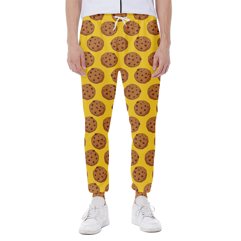 Yellow Cookie Pattern Print Scuba Joggers