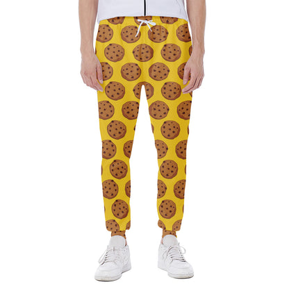 Yellow Cookie Pattern Print Scuba Joggers
