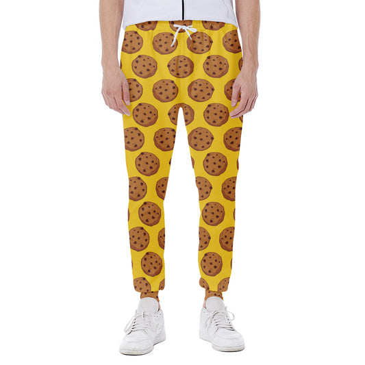 Yellow Cookie Pattern Print Scuba Joggers