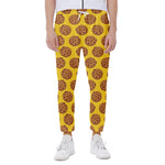 Yellow Cookie Pattern Print Scuba Joggers