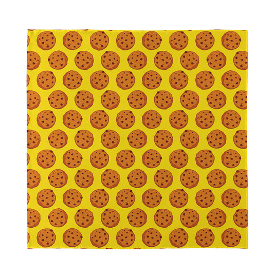 Yellow Cookie Pattern Print Silk Bandana
