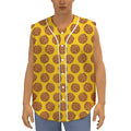 Yellow Cookie Pattern Print Sleeveless Baseball Jersey