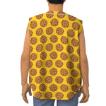 Yellow Cookie Pattern Print Sleeveless Baseball Jersey