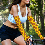 Yellow Cookie Pattern Print Sun Protection Arm Sleeves