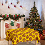 Yellow Cookie Pattern Print Tablecloth