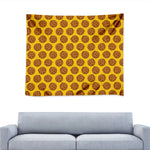 Yellow Cookie Pattern Print Tapestry