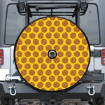 Yellow Cookie Pattern Print Tire Cover With Camera Hole