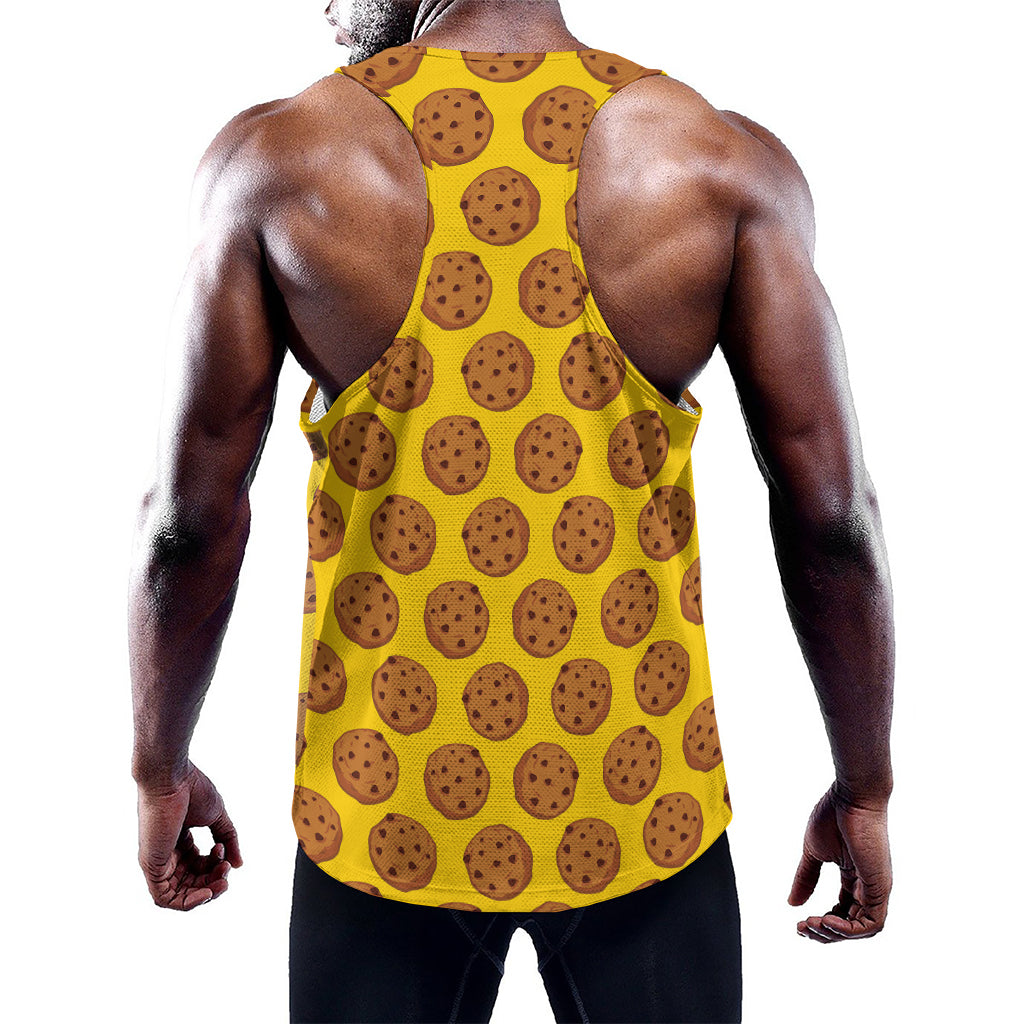 Yellow Cookie Pattern Print Training Tank Top