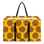 Yellow Cookie Pattern Print Utility Tote Bag