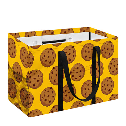 Yellow Cookie Pattern Print Utility Tote Bag