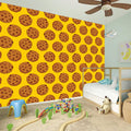 Yellow Cookie Pattern Print Wall Sticker