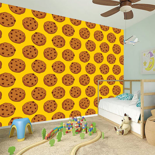 Yellow Cookie Pattern Print Wall Sticker