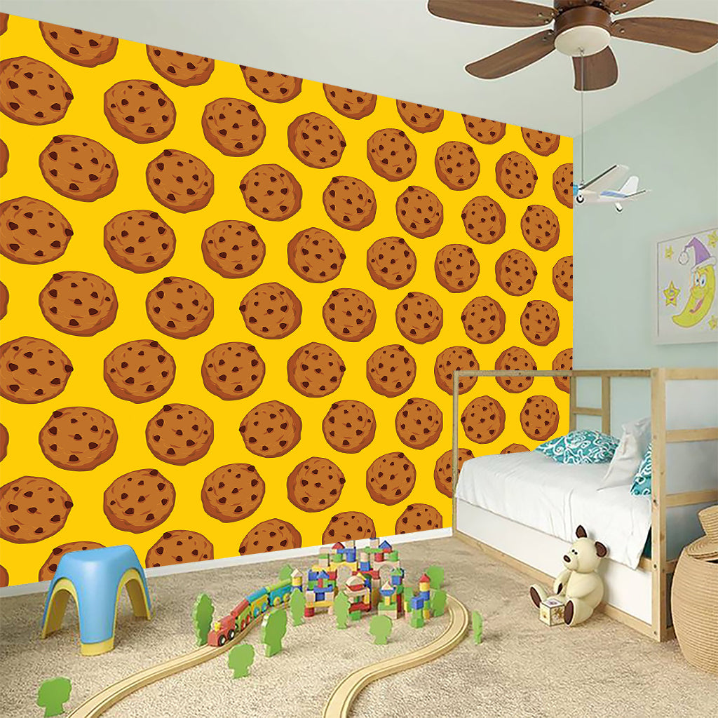 Yellow Cookie Pattern Print Wall Sticker