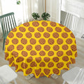 Yellow Cookie Pattern Print Waterproof Round Tablecloth