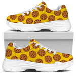 Yellow Cookie Pattern Print White Chunky Shoes