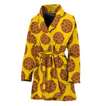 Yellow Cookie Pattern Print Women's Bathrobe