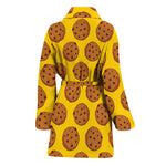 Yellow Cookie Pattern Print Women's Bathrobe