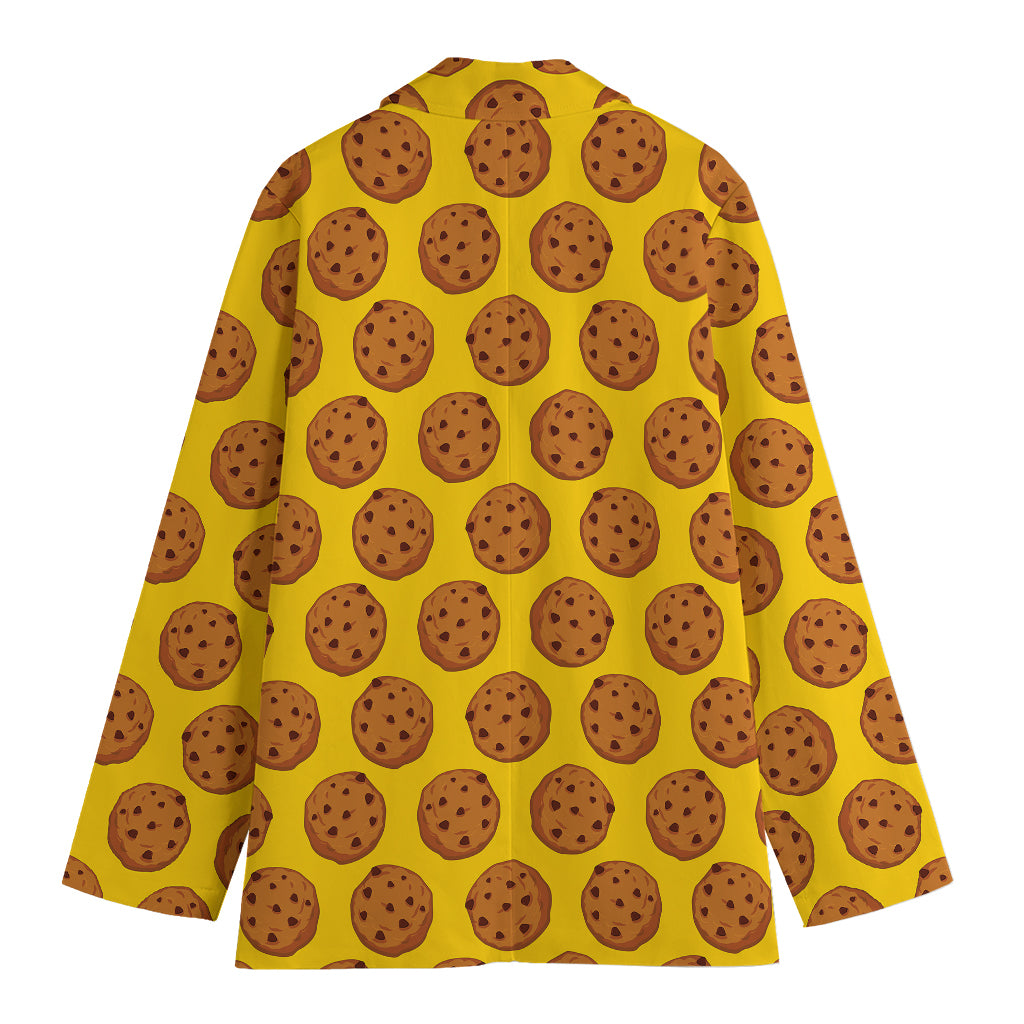 Yellow Cookie Pattern Print Women's Blazer