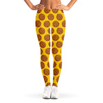 Yellow Cookie Pattern Print Women's Leggings