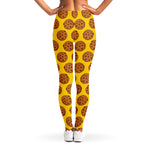 Yellow Cookie Pattern Print Women's Leggings