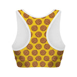 Yellow Cookie Pattern Print Women's Sports Bra
