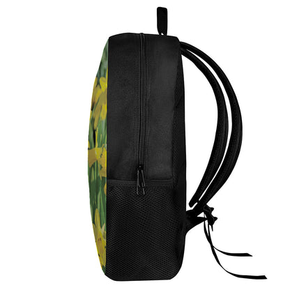 Yellow Daffodil Flower Print 17 Inch Backpack