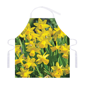Yellow Daffodil Flower Print Adjustable Apron