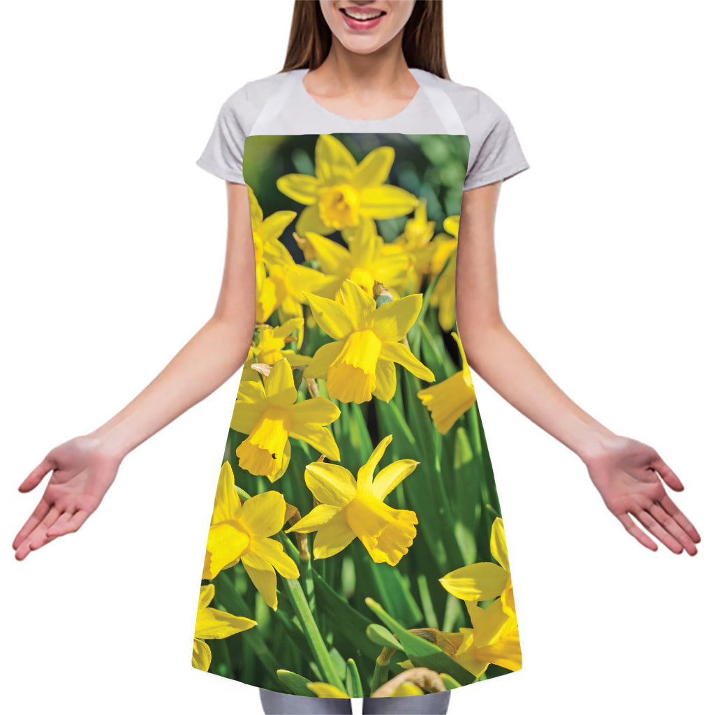 Yellow Daffodil Flower Print Adjustable Apron