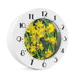 Yellow Daffodil Flower Print Alarm Clock