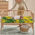 Yellow Daffodil Flower Print Baby Crib Sheet