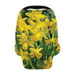 Yellow Daffodil Flower Print Baby Seat Cover