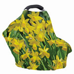 Yellow Daffodil Flower Print Baby Seat Cover