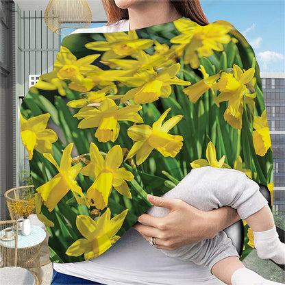 Yellow Daffodil Flower Print Baby Seat Cover