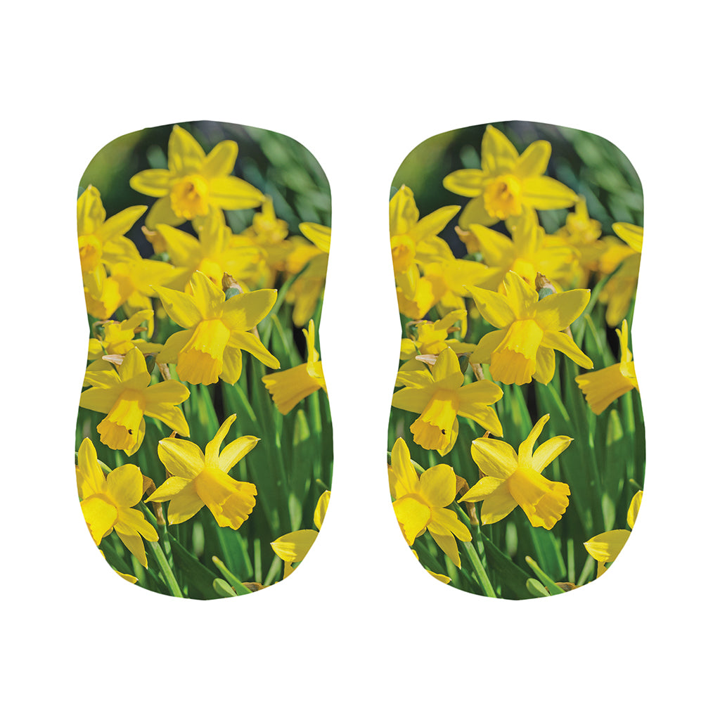 Yellow Daffodil Flower Print Bar Stool Covers