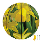 Yellow Daffodil Flower Print Basketball