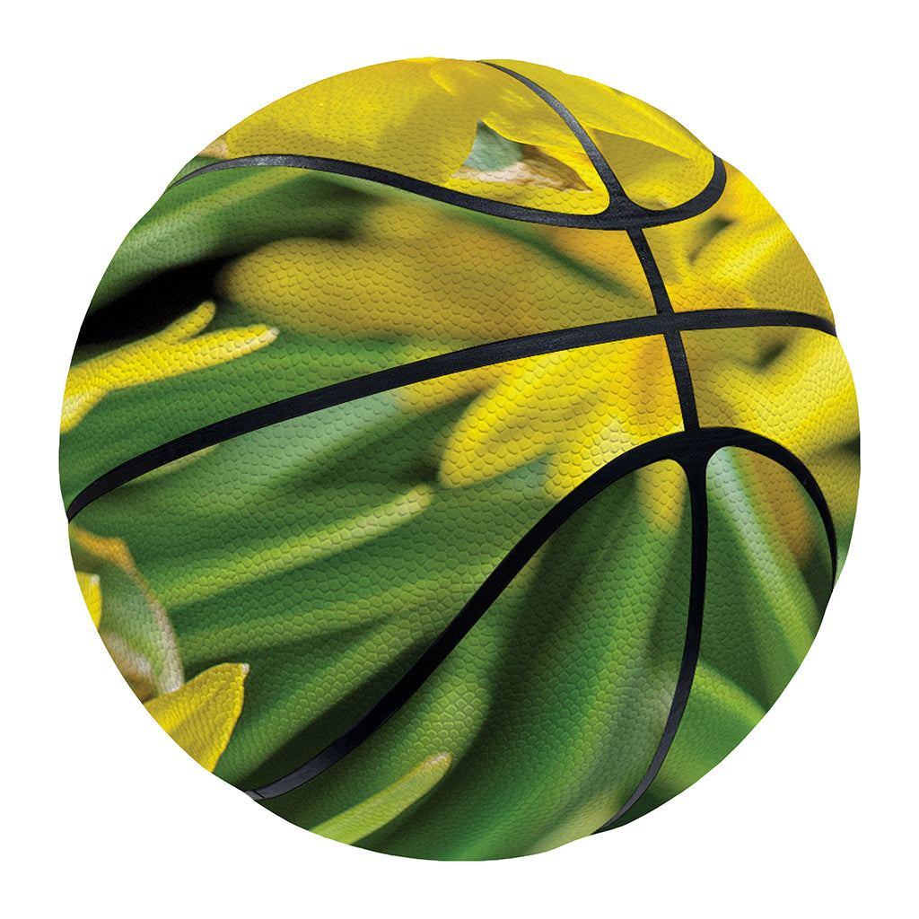 Yellow Daffodil Flower Print Basketball