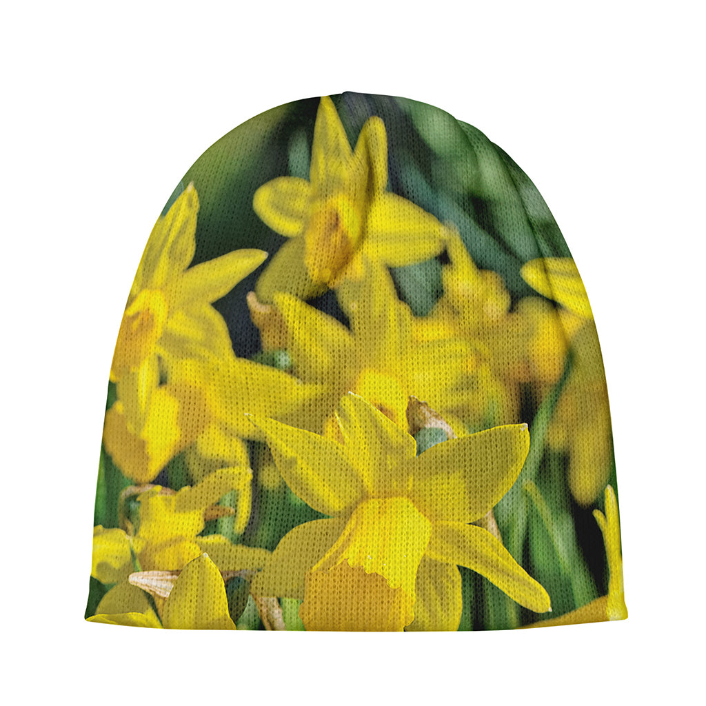 Yellow Daffodil Flower Print Beanie