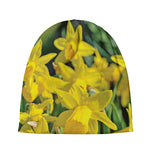 Yellow Daffodil Flower Print Beanie