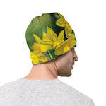 Yellow Daffodil Flower Print Beanie