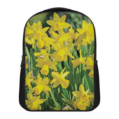 Yellow Daffodil Flower Print Casual Backpack