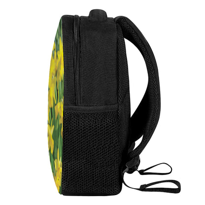 Yellow Daffodil Flower Print Casual Backpack