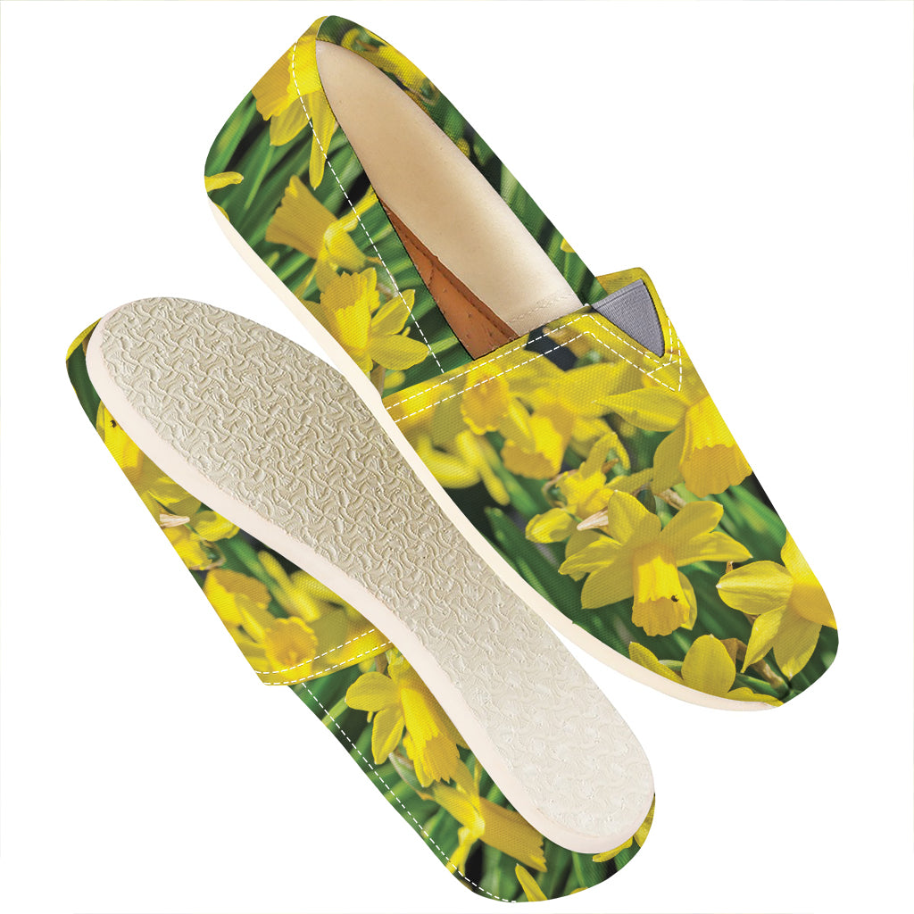 Yellow Daffodil Flower Print Casual Shoes