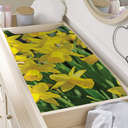 Yellow Daffodil Flower Print Changing Pad Cover